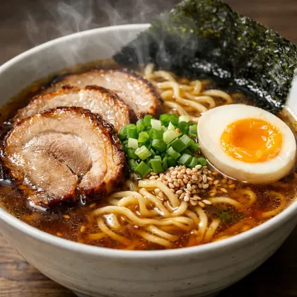 Domácí Ramen s vepřovým masem