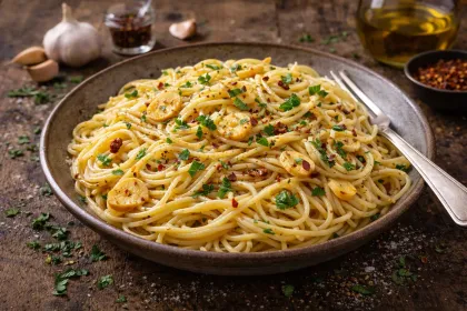 Špagety Aglio e Olio s česnekem a chilli