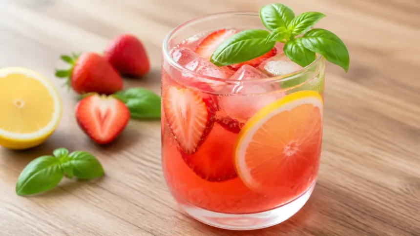 Jahodová limonáda s bazalkou