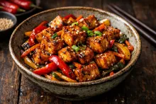 Pikantní opékané tofu se zeleninou