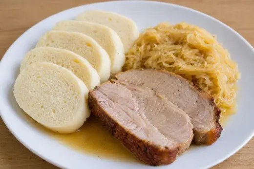 Vepřo knedlo zelo s pečenou krkovicí